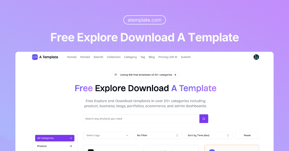 ATemplate | Explore and Share Free Website Templates logo