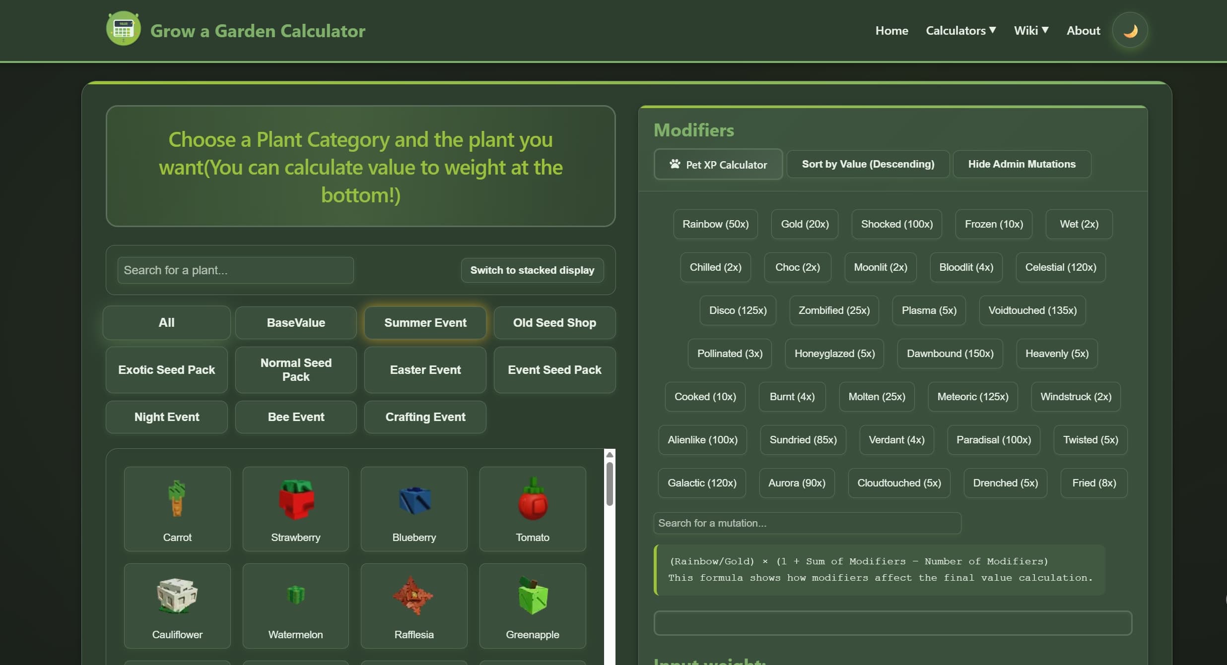 Grow a Garden Calculator - Plant Value Calculator logo