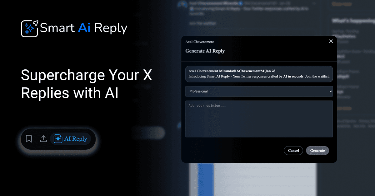 Smart AI Reply | AI-Powered X (Twitter) Reply Assistant logo